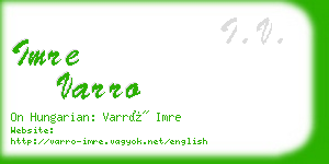 imre varro business card